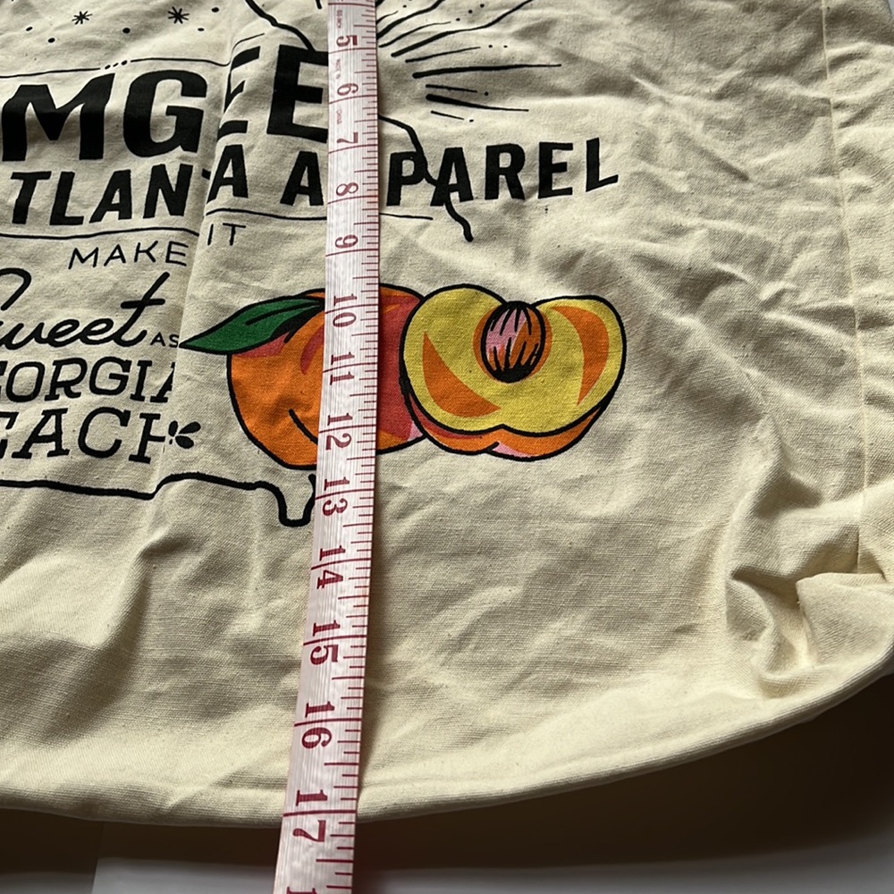 Maxi Canvas Tote Bag Georgia Peach Large Totebag Umgee NWOT - Picture 11 of 13